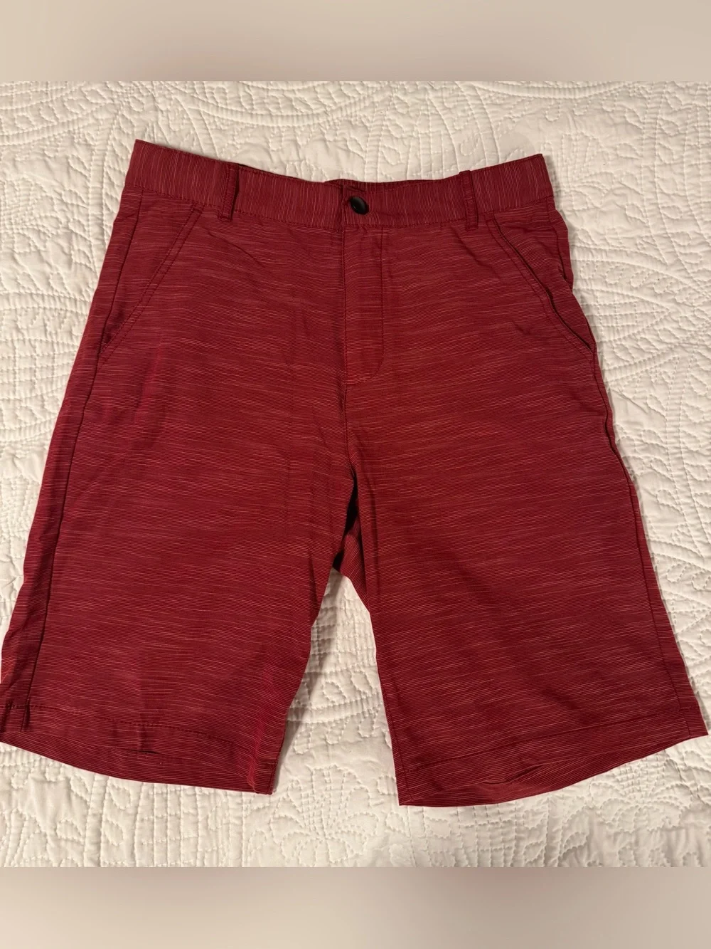 Old Navy Youth Maroon Heather Flat Front Shorts